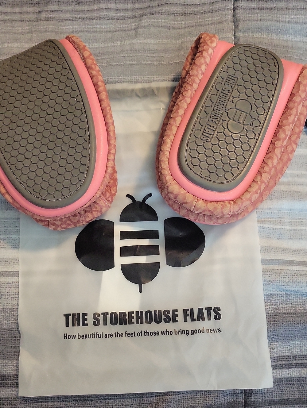 Womens Pink Braided Slip-On Shoes